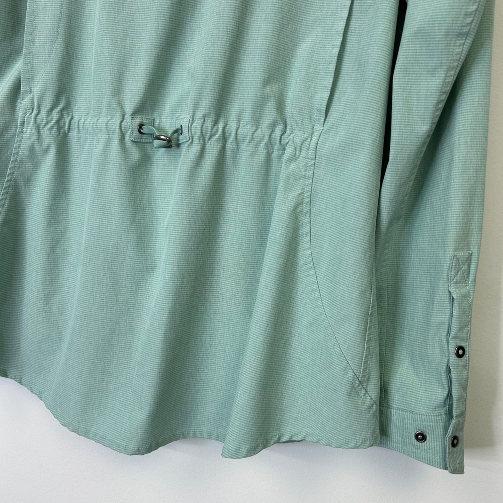 Duluth Trading Sol Survivor Sun Protection Shirt Women's Medium Teal UPF Snap - Picture 9 of 9